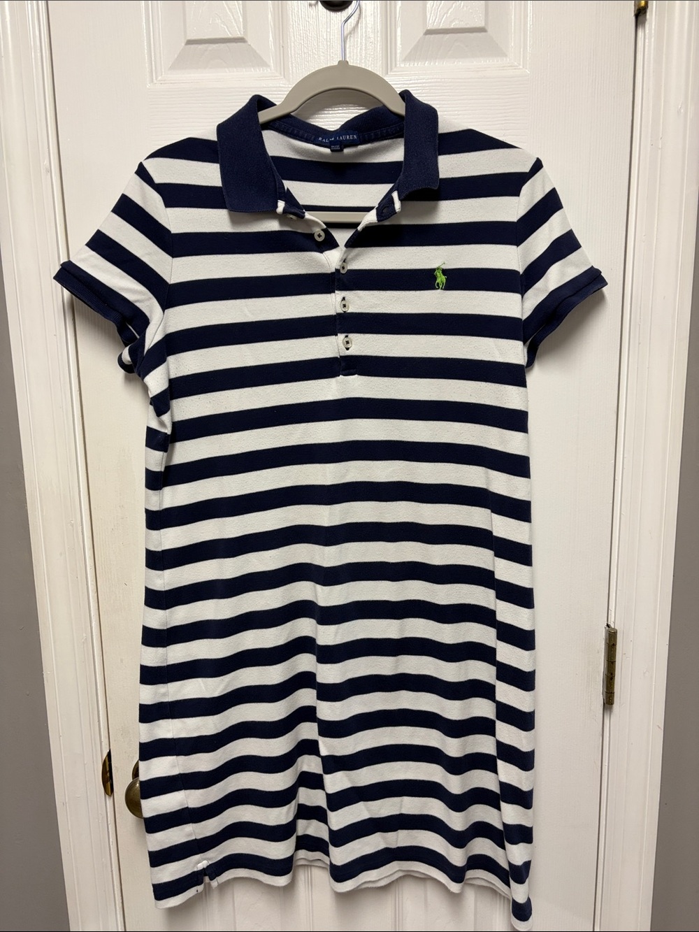Ralph Lauren Navy & White Striped Polo Dress